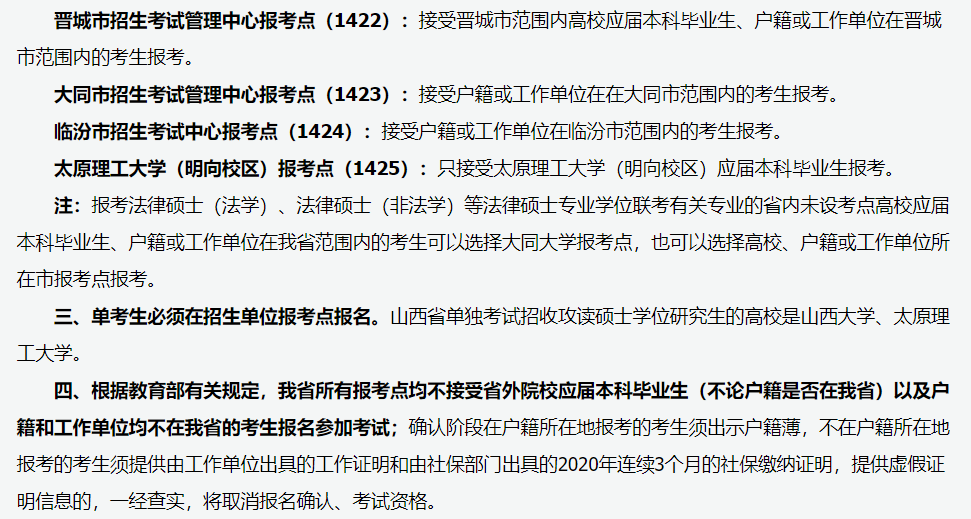 山西省2021年全国硕士研究生招生考试网上报名公告